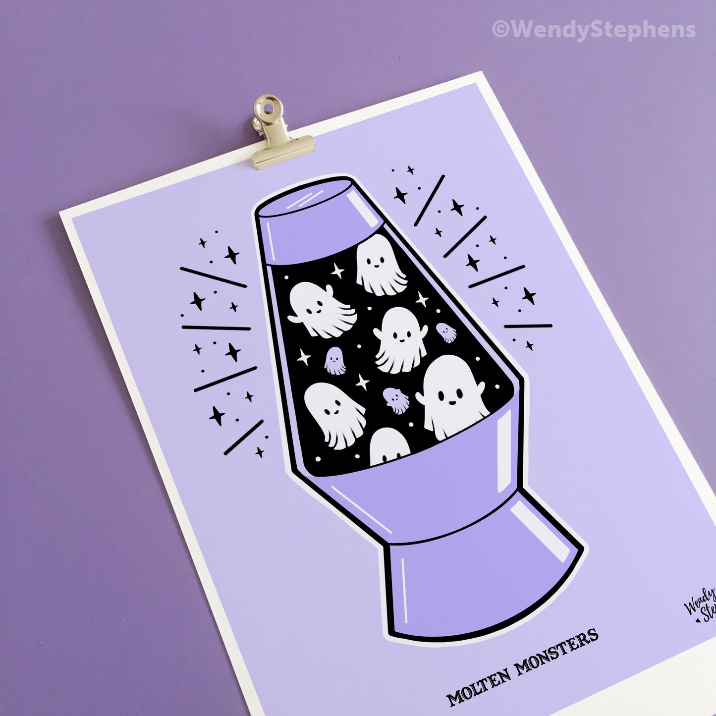 Ghost Lamp Spooky Art Print