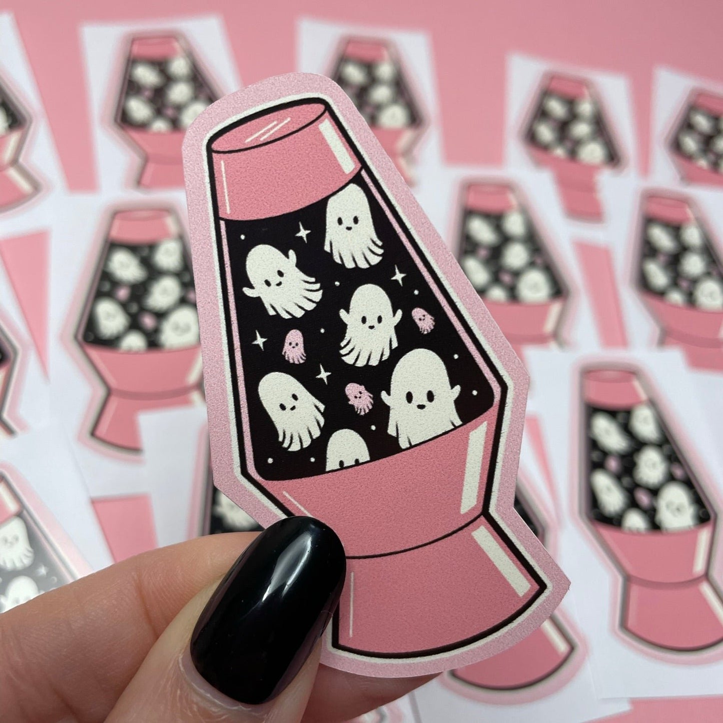 Ghost Lamp Spooky Vinyl Sticker