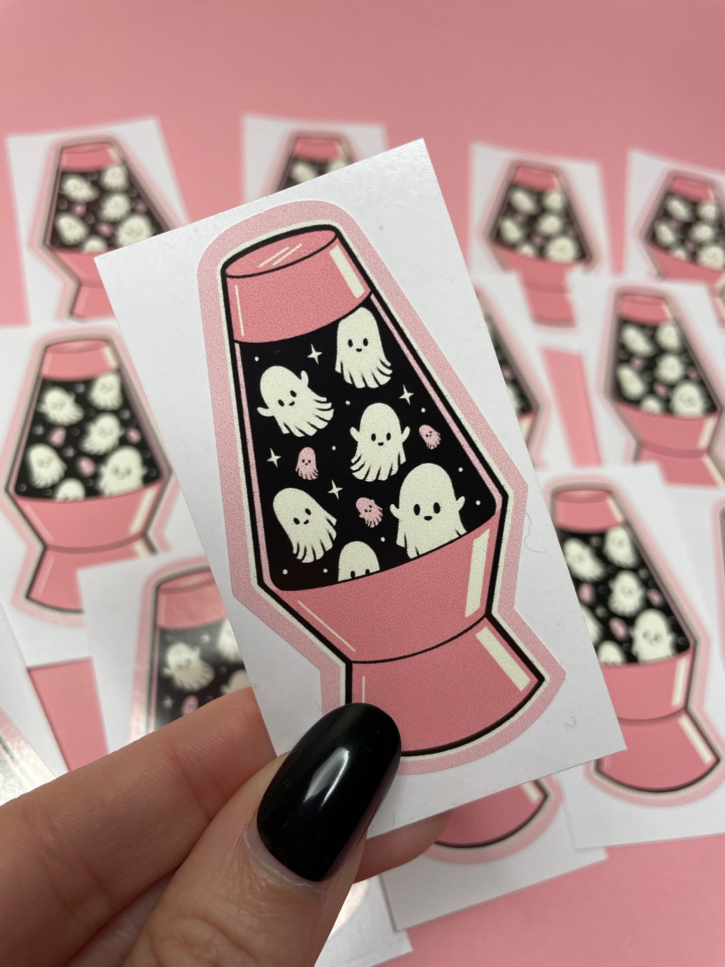 Ghost Lamp Spooky Vinyl Sticker