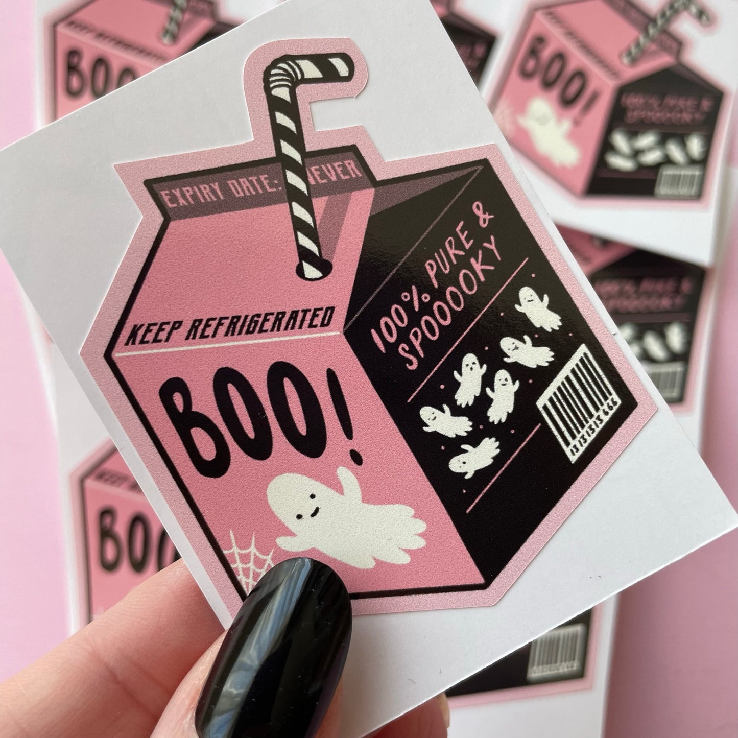 Ghost Milk Carton Spooky Vinyl Sticker