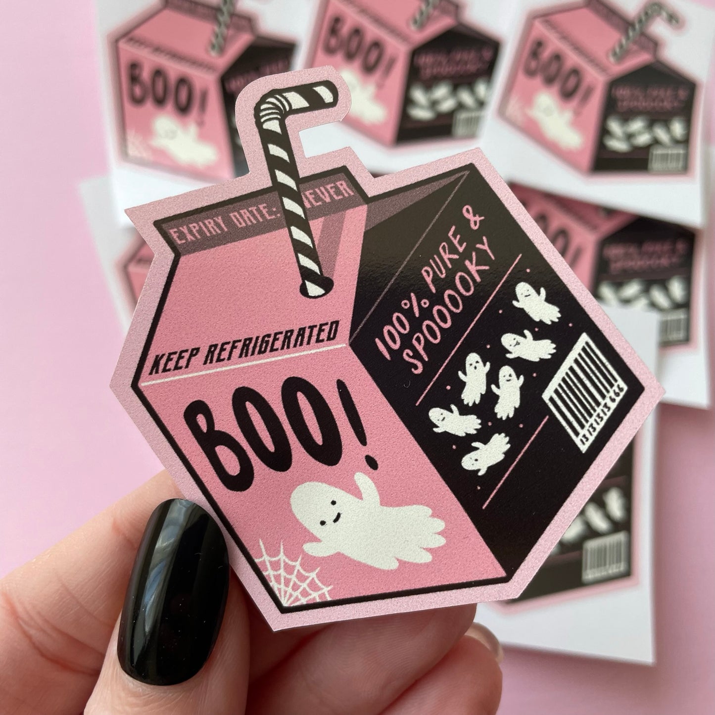 Ghost Milk Carton Spooky Vinyl Sticker