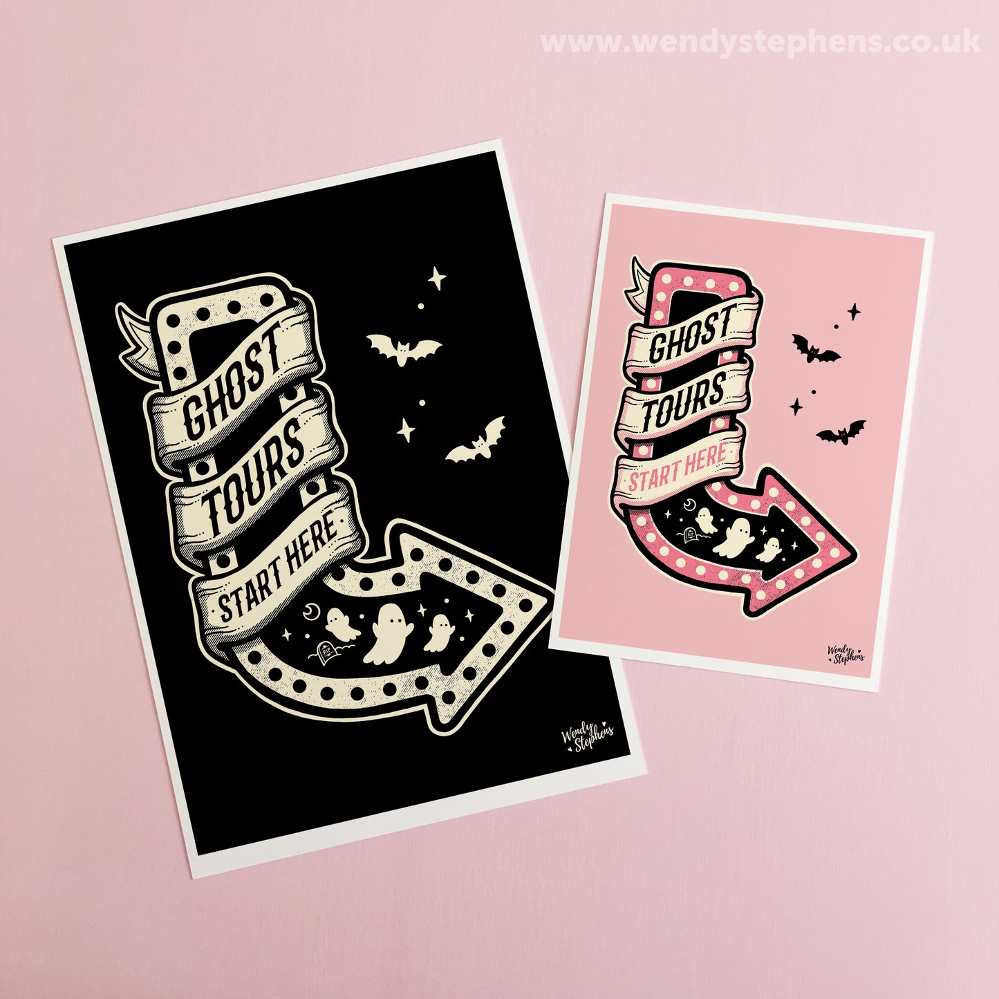 Ghost Tours Spooky Art Print, Gothic Room Decor