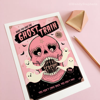Ghost Train Spooky Gothic Art Print