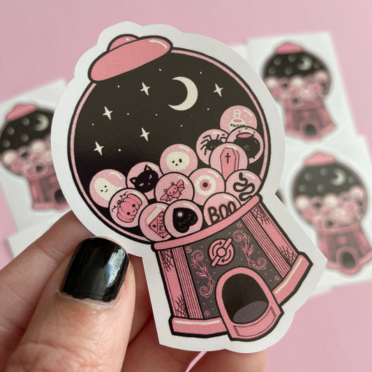 Gumball Machine Spooky Vinyl Sticker