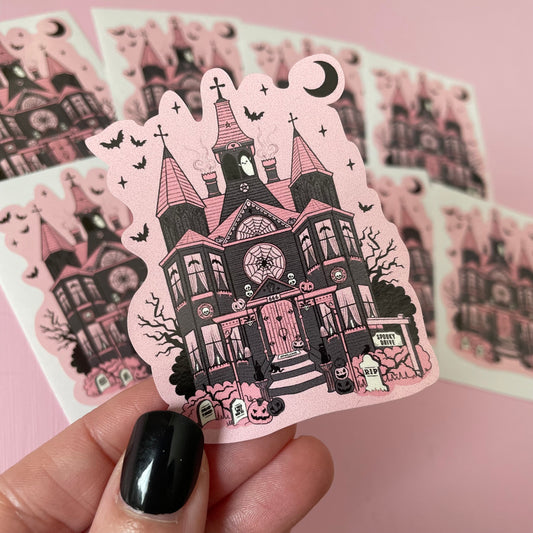 Haunted House Spooky Vinyl Sticker
