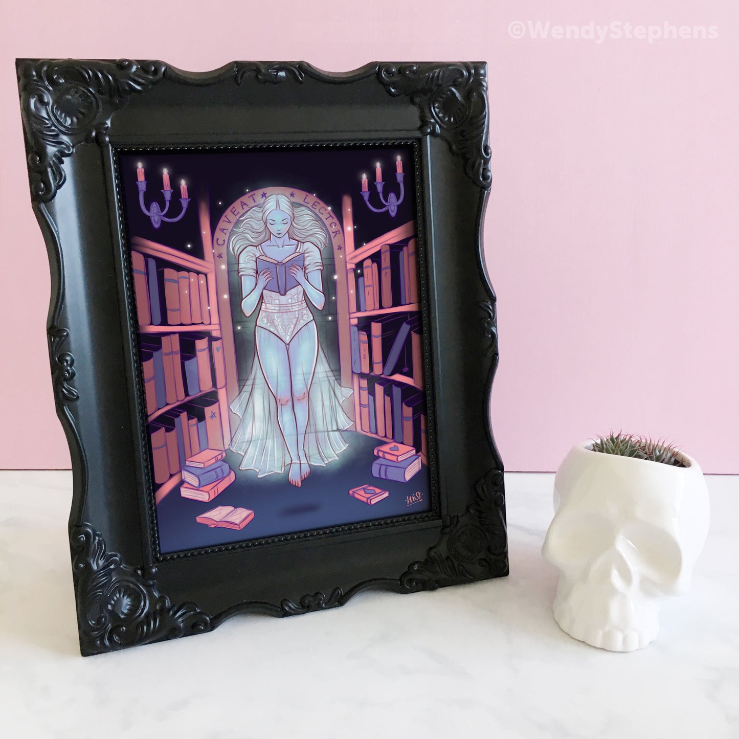 Haunted Library Ghost Art Print