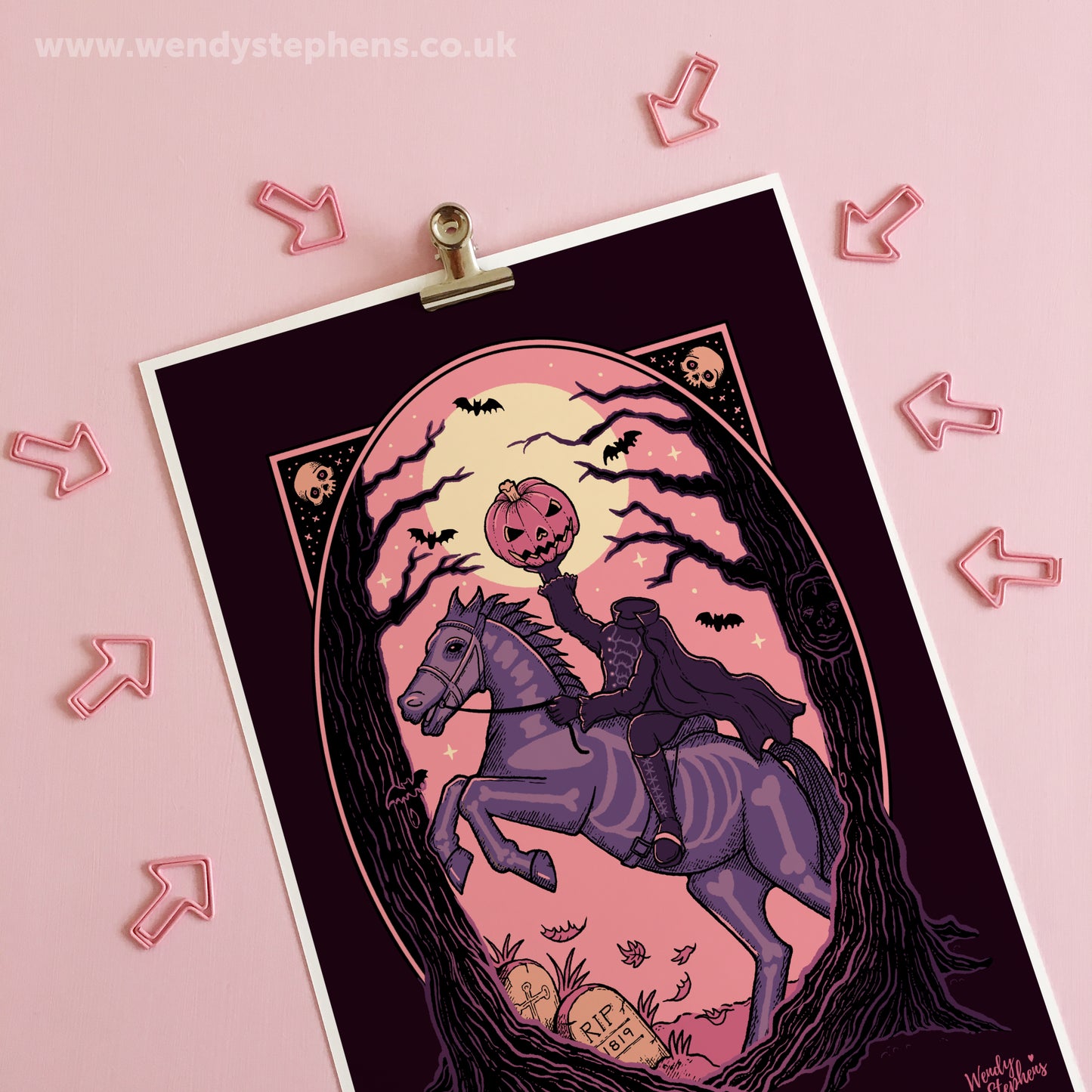Headless Horseman Spooky Gothic Art Print
