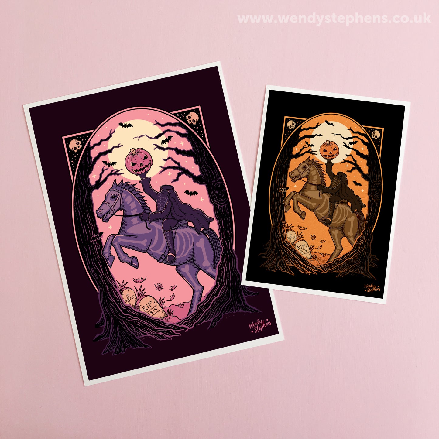 Headless Horseman Spooky Gothic Art Print