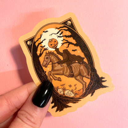 Headless Horseman, Sleepy Hollow, Spooky Vinyl Sticker