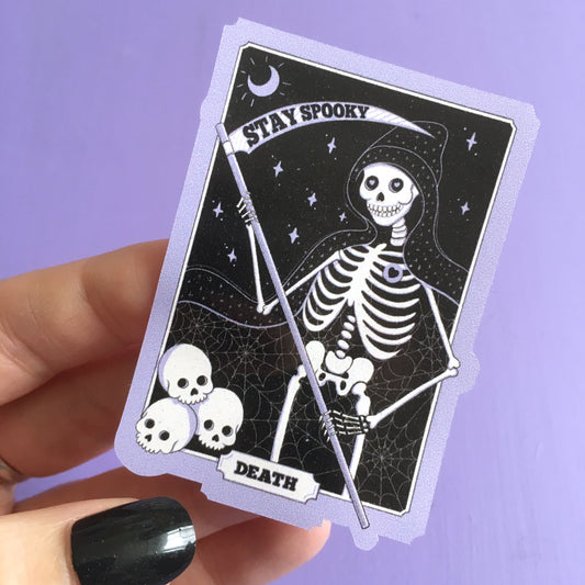Death Tarot Card Spooky Gothic Vinyl Sticker