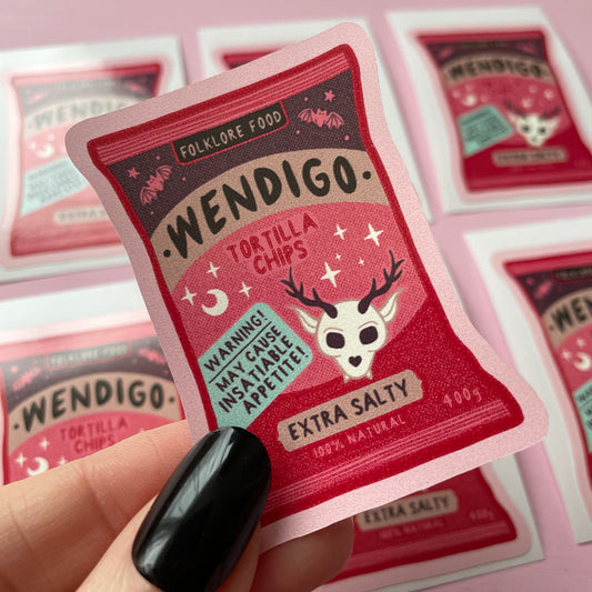 Wendigo Chips Cryptid Vinyl Sticker