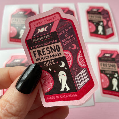 Fresno Nightcrawler Juice Cryptid Vinyl Sticker
