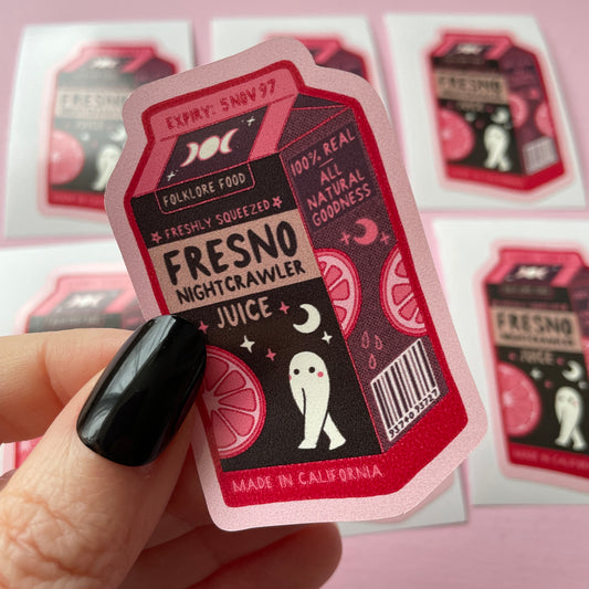 Fresno Nightcrawler Juice Cryptid Vinyl Sticker