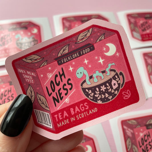 Loch Ness Monster Tea Bags Cryptid Vinyl Sticker