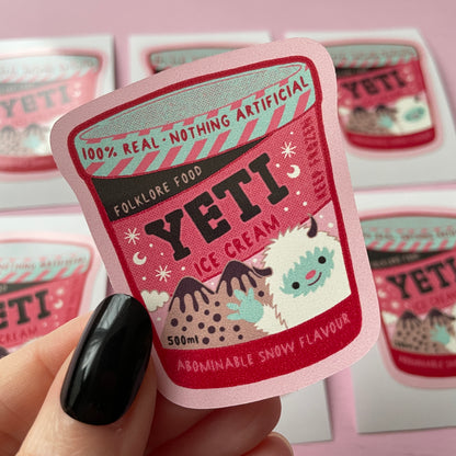 Yeti Ice Cream Cryptid Vinyl Sticker