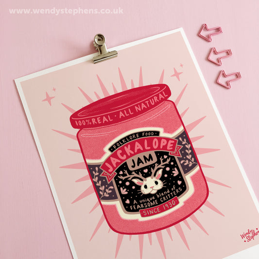 Jackalope Jam Cryptid Art Print