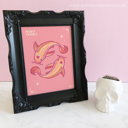 Koi Fish Spooky Gothic Art Print