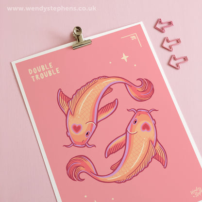 Koi Fish Spooky Gothic Art Print