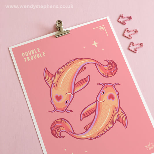 Koi Fish Spooky Gothic Art Print