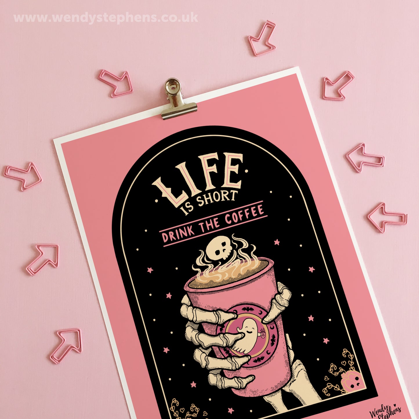 Drink The Coffee Spooky Gothic Art Print