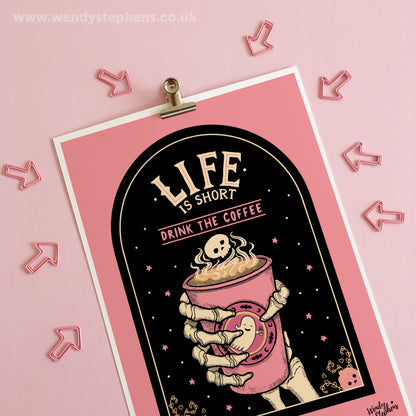 Drink The Coffee Spooky Gothic Art Print