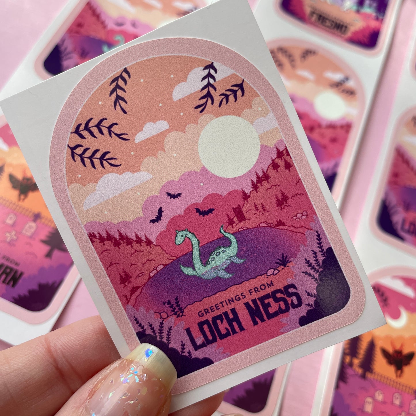 Loch Ness Cryptid Travel Poster Vinyl Sticker