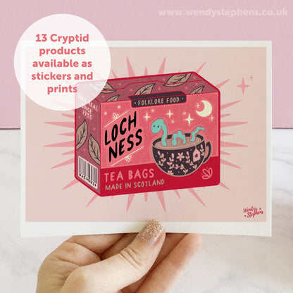 Loch Ness Monster Tea Bags Art Print
