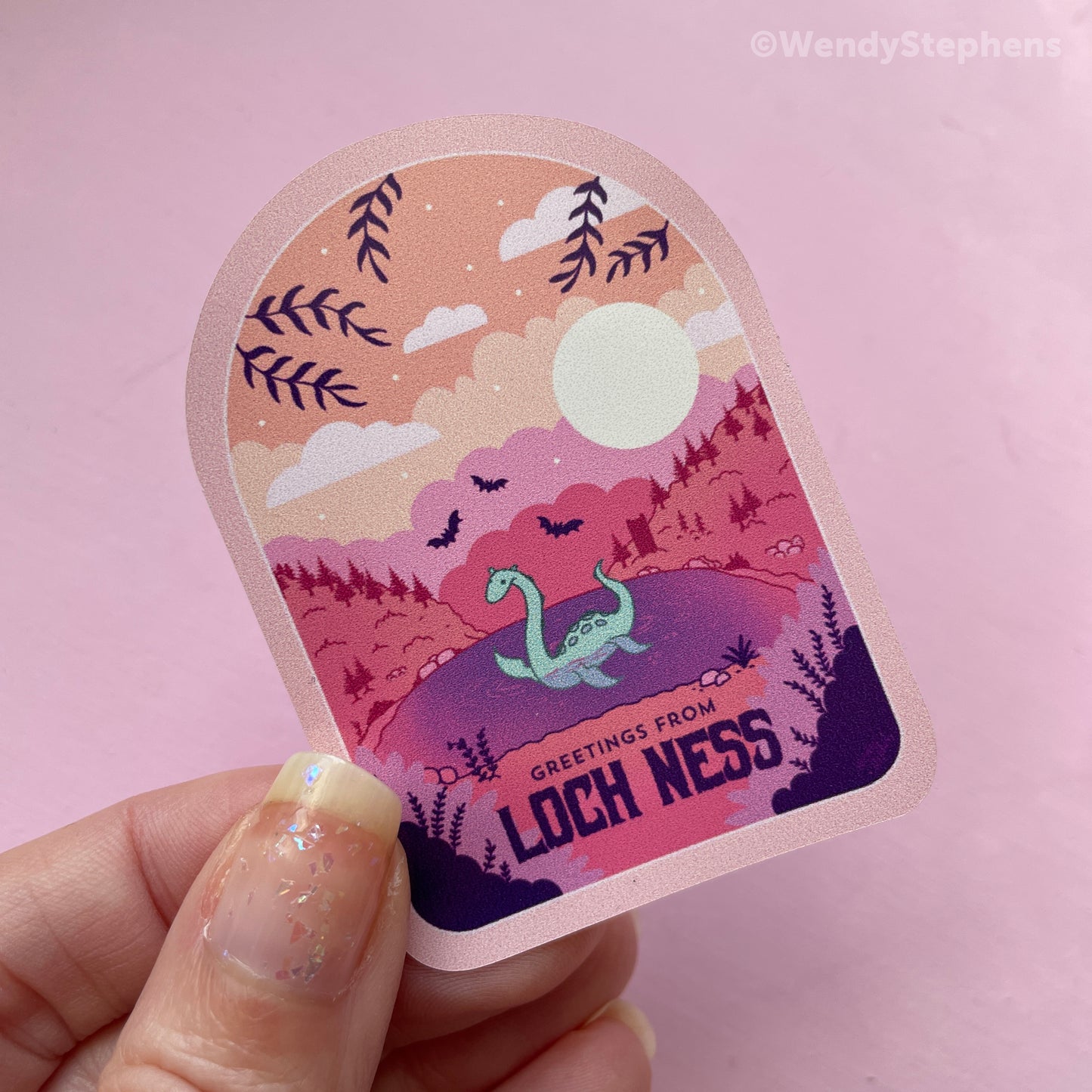 Cryptid Travel Poster Sticker Set: Mothman, Loch Ness, Fresno Nightcrawler