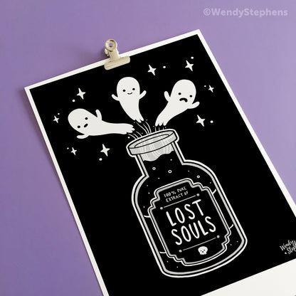 Lost Souls Spooky Ghost Art Print