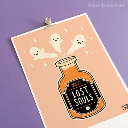 Lost Souls Spooky Ghost Art Print