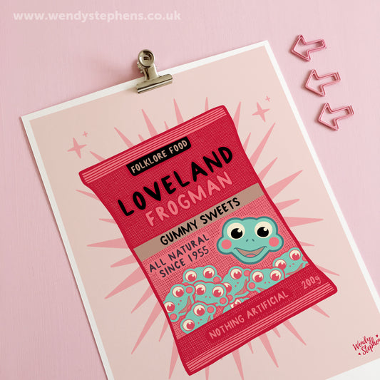 Loveland Frogman Sweets Cryptid Art Print