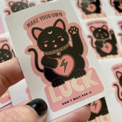 Lucky Fortune Cat Spooky Vinyl Sticker