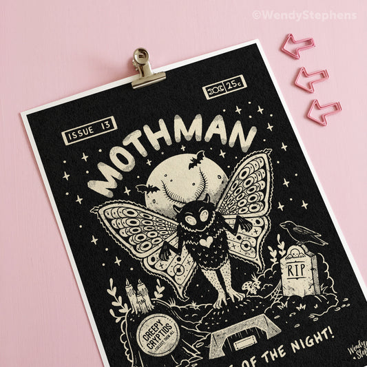 Mothman Cryptid Art Print