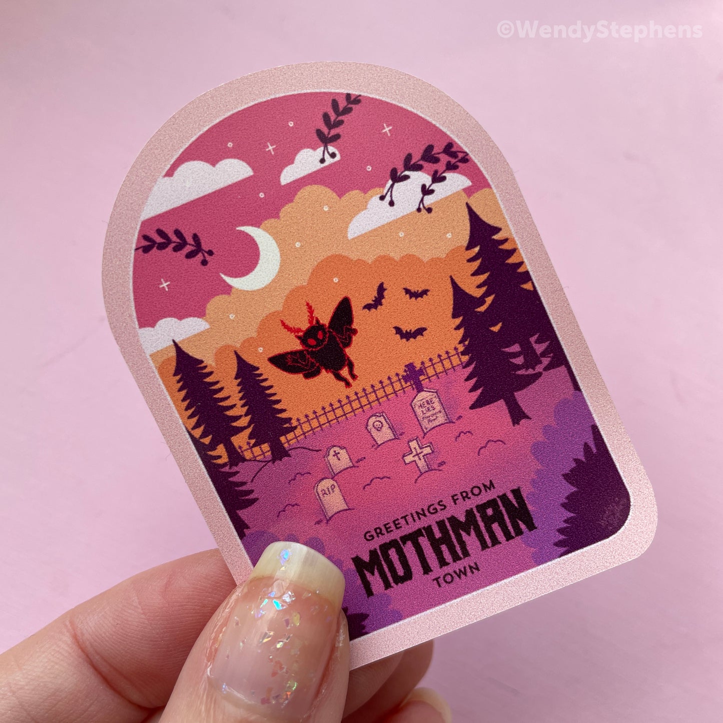 Cryptid Travel Poster Sticker Set: Mothman, Loch Ness, Fresno Nightcrawler