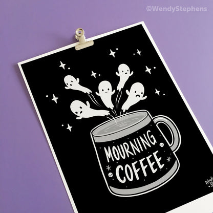 Mourning Coffee Ghost Art Print