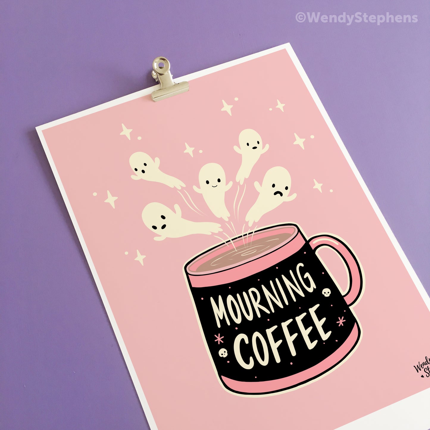Mourning Coffee Ghost Art Print