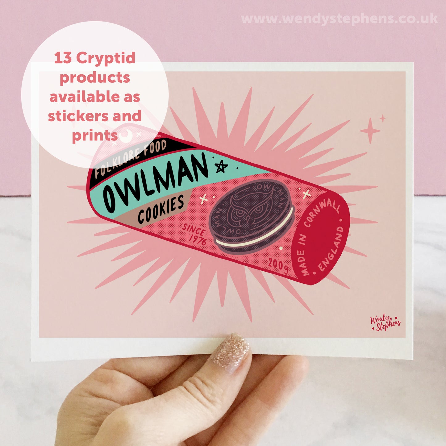 Owlman Cookies Cryptid Art Print