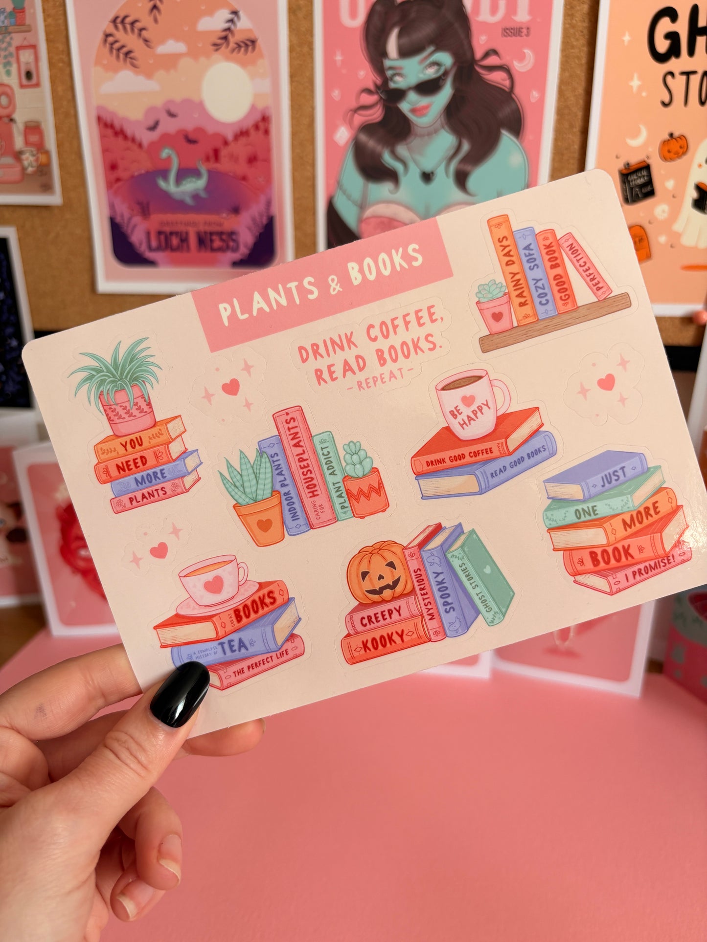 Plants & Books Sticker Sheet, Bookish Stickers