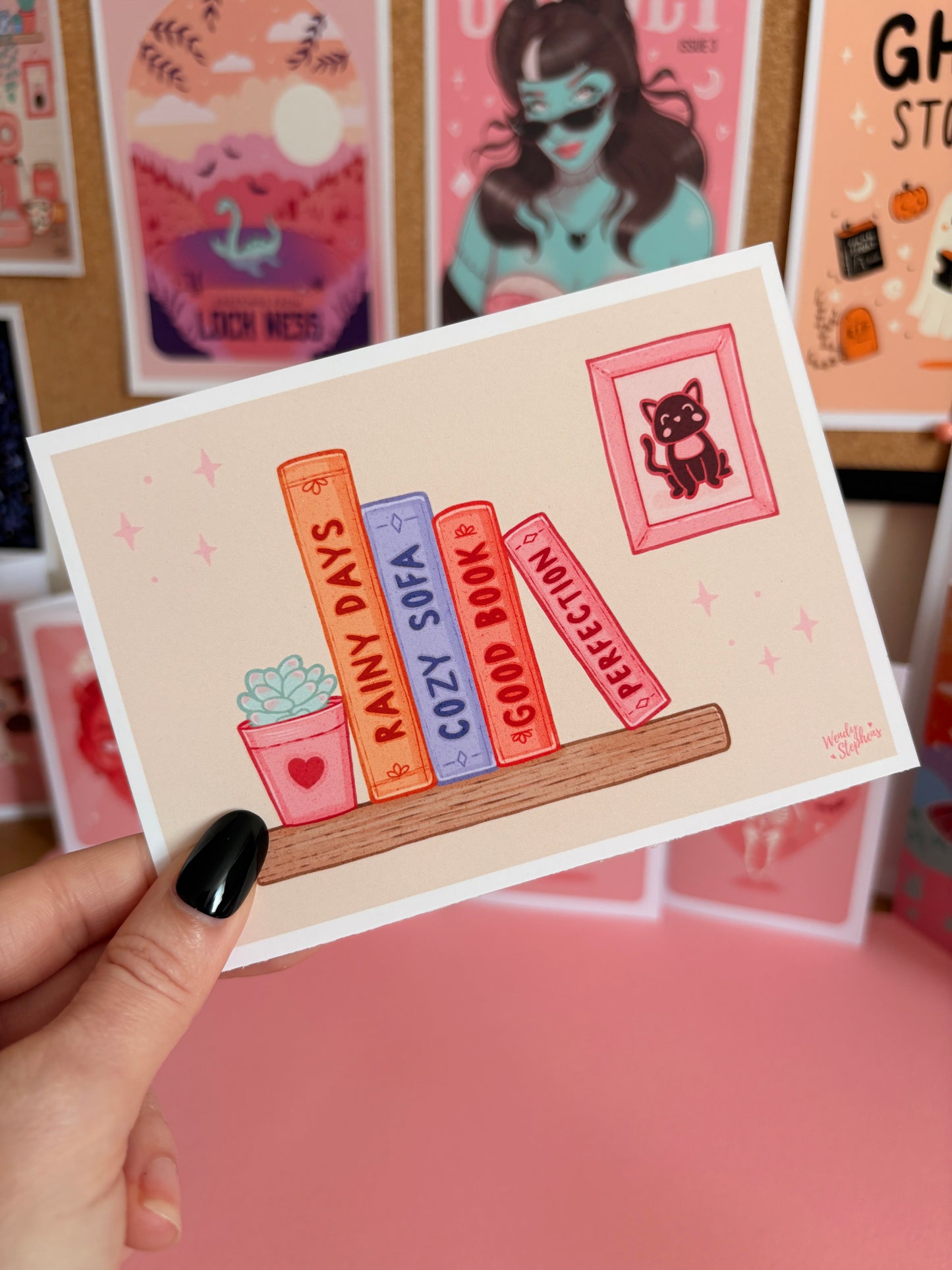 Cozy Bookshelf Wall Art, Reading Nook Art Print, Book Lover Artprint