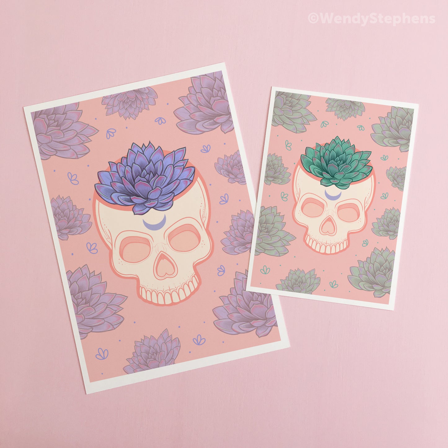 Skull Planter Succulent Art Print