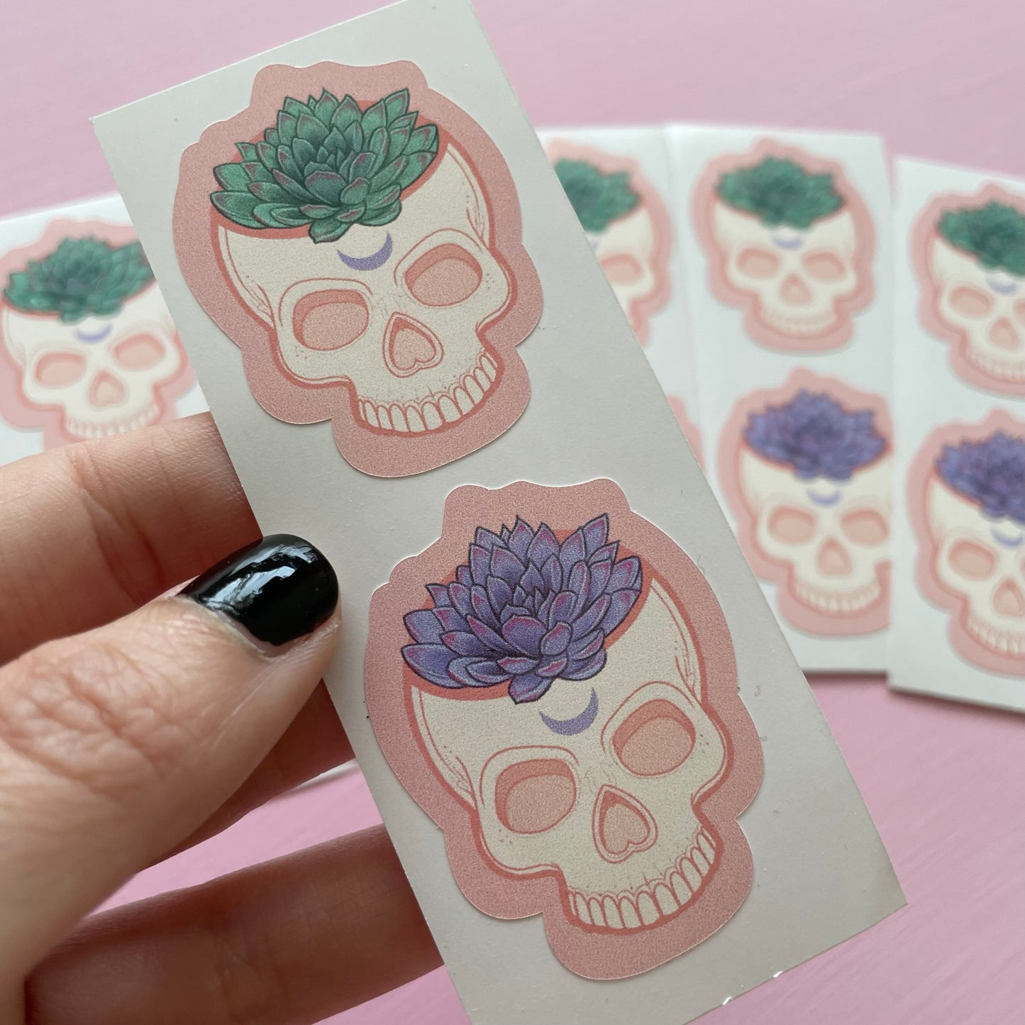Skull Planter Succulent Vinyl Stickers