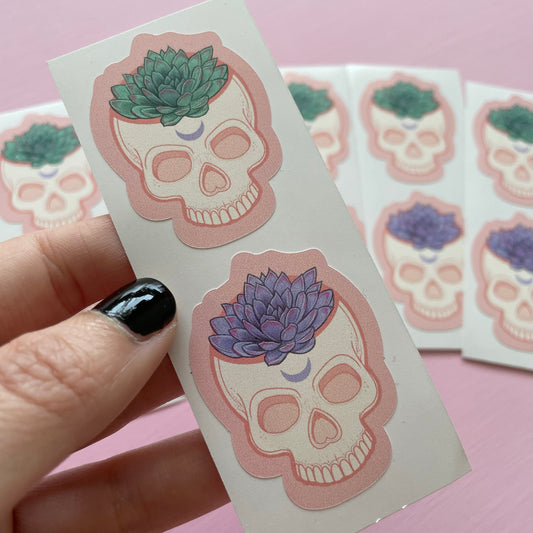 Skull Planter Succulent Vinyl Stickers