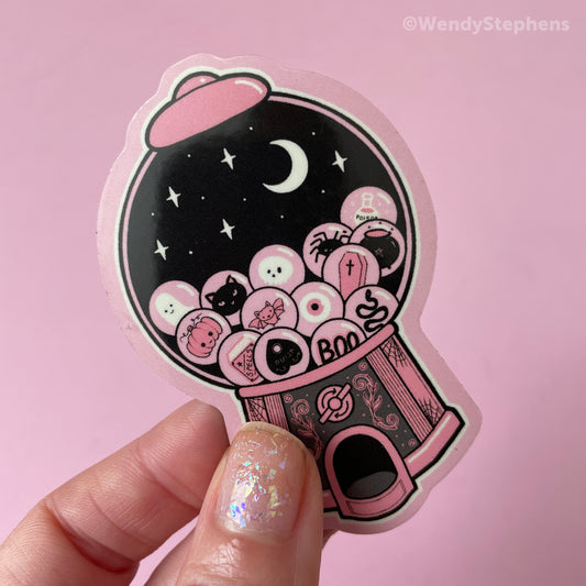 Gumball Machine Pink Spooky Fridge Magnet