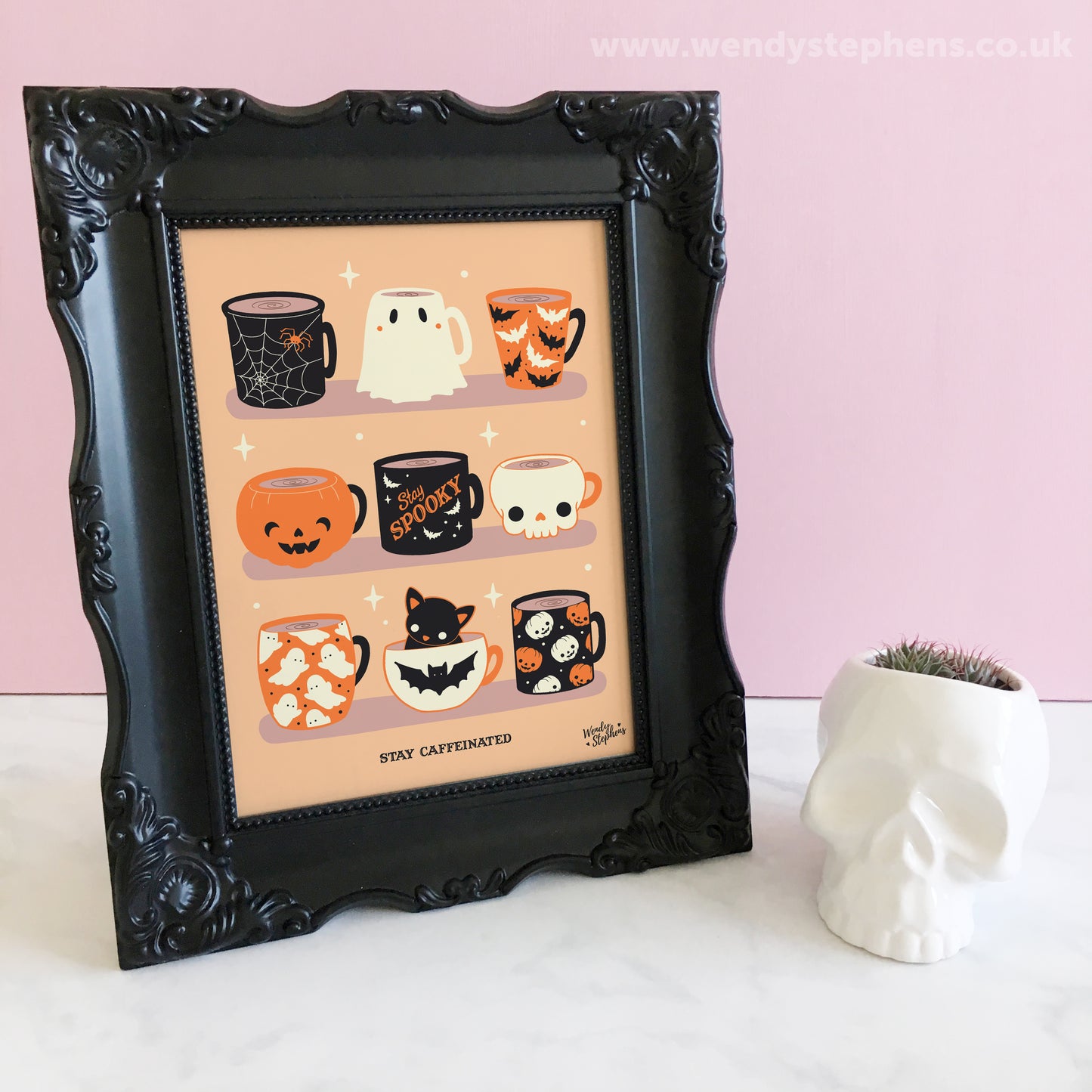Spooky Coffee Mugs Spooky Art Print