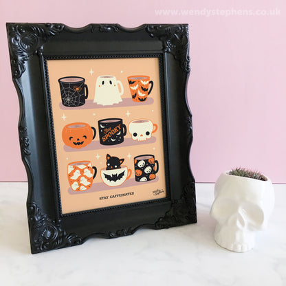 Spooky Coffee Mugs Spooky Art Print