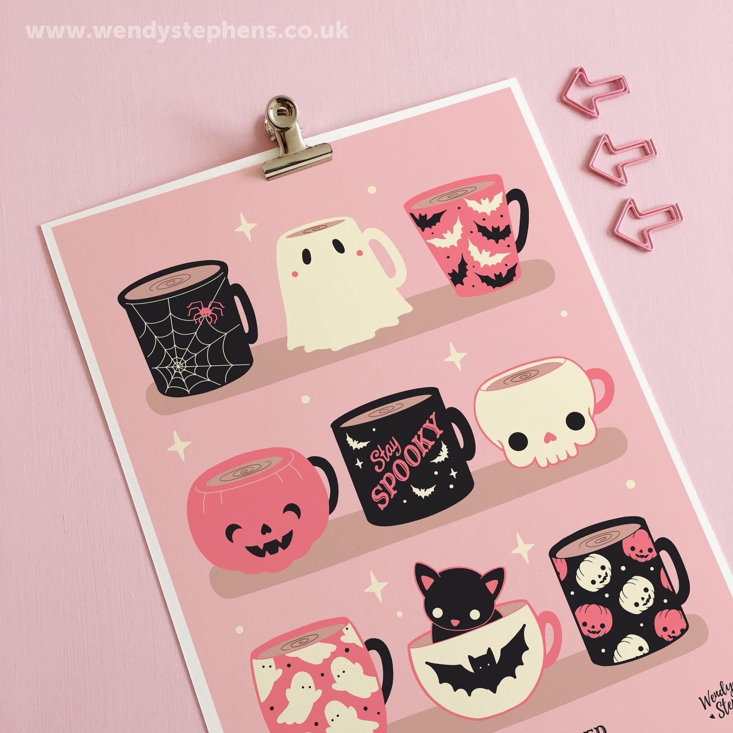 Spooky Coffee Mugs Spooky Art Print