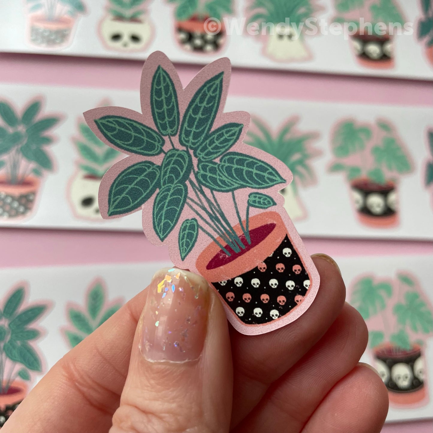 Spooky House Pot Plants Sticker Set