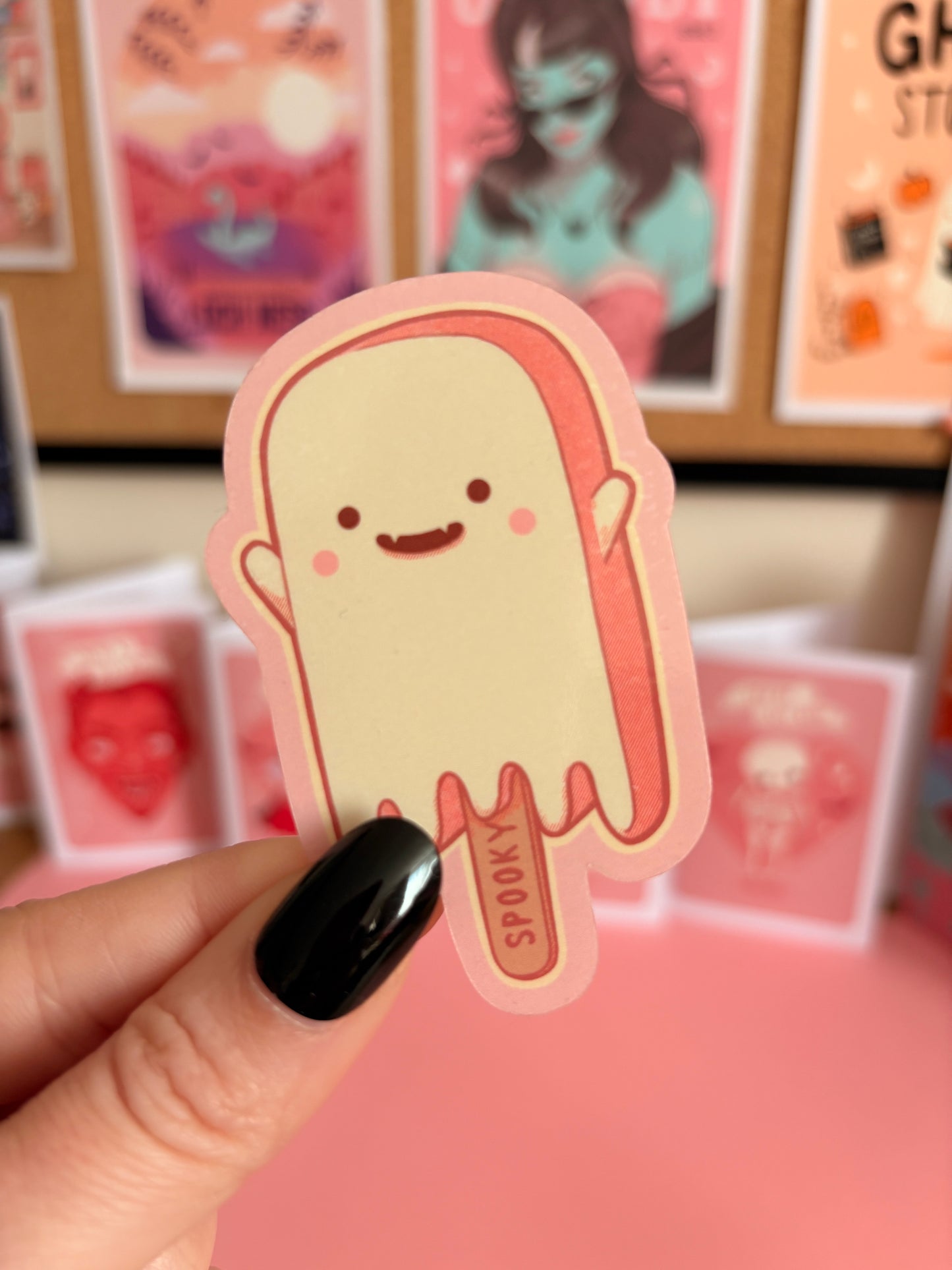 Summerween Ghost Popsicle Lolly Sticker, Spooky Sticker, Halloween Decal