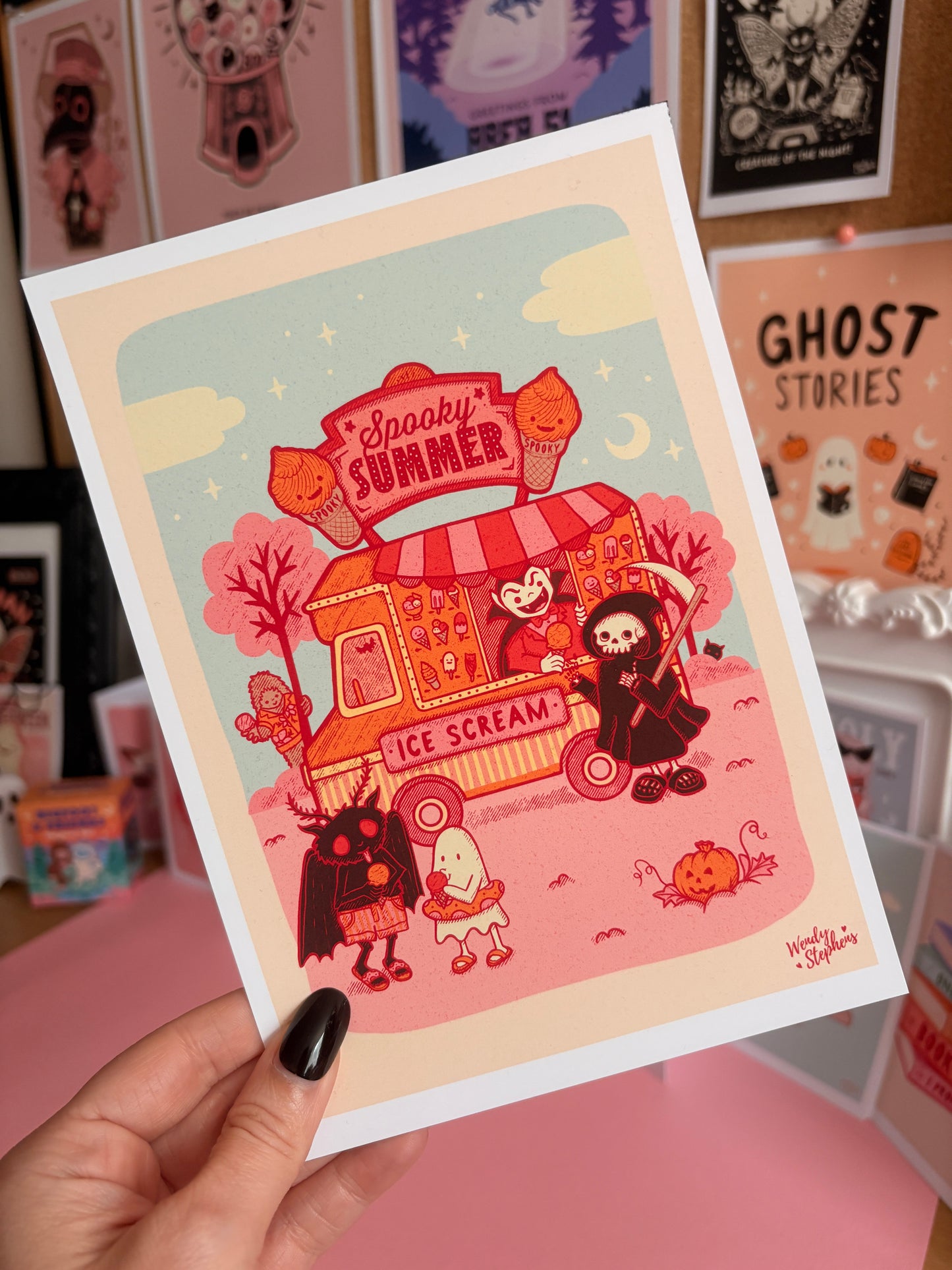 Summerween Mothman Ice Cream Van Art Print