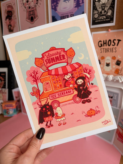 Summerween Mothman Ice Cream Van Art Print